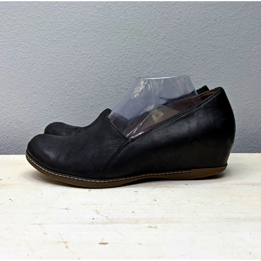 Dansko Black Leather Liliana Slip On Shoes Size 41